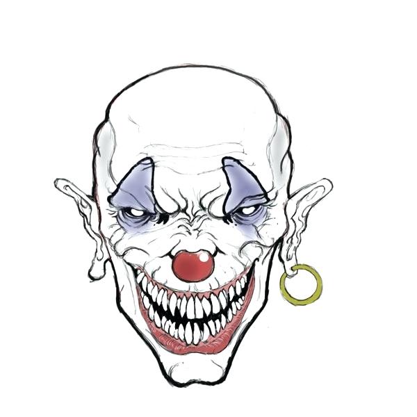 600x600 evil clown drawings the scary clown evil clown face drawings