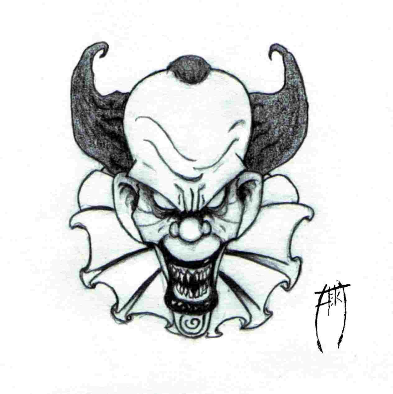 Scary Clown Face Drawing | Free download on ClipArtMag