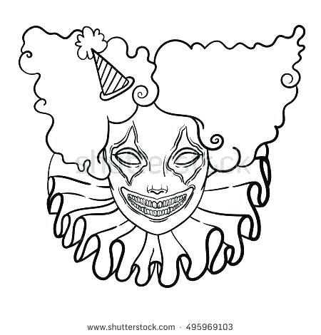 450x470 Drawing Of Clowns Drawing Of Scary Clowns