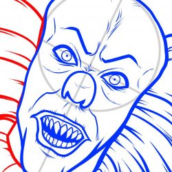 250x250 Clown Faces Scary Crown Doodle Drawing To Colour Demon Black