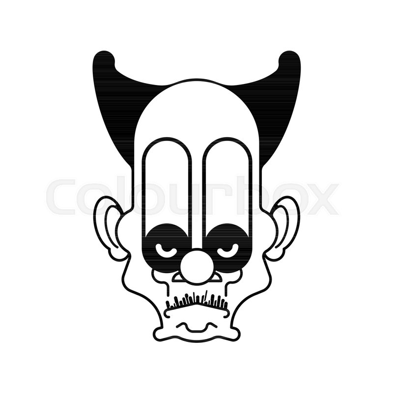 800x800 Scary Clown Evil Head Terrible Eyes Stock Vector Colourbox