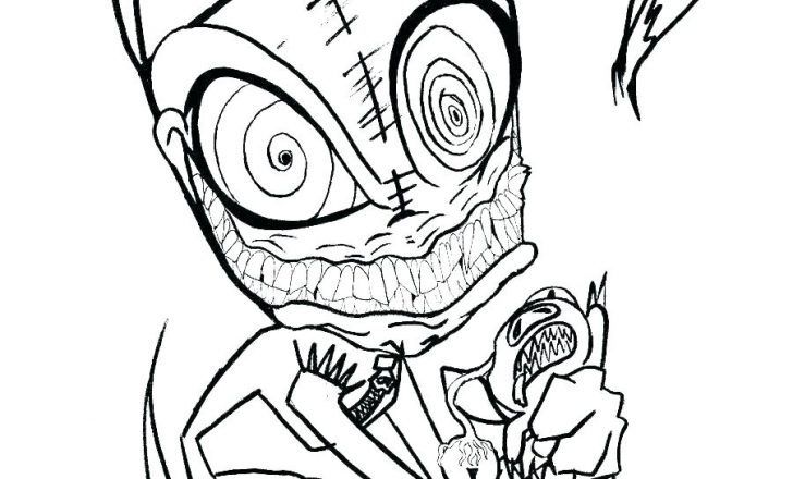 728x440 Killer Clown Colouring Pictures Scary Coloring Fish Free Pages S