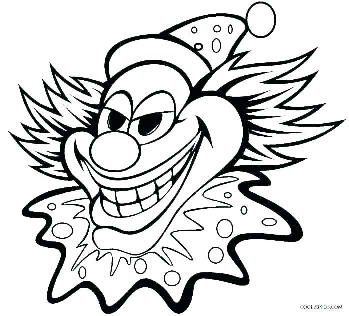 697x632 Scary Clown Coloring Pages Clown Coloring