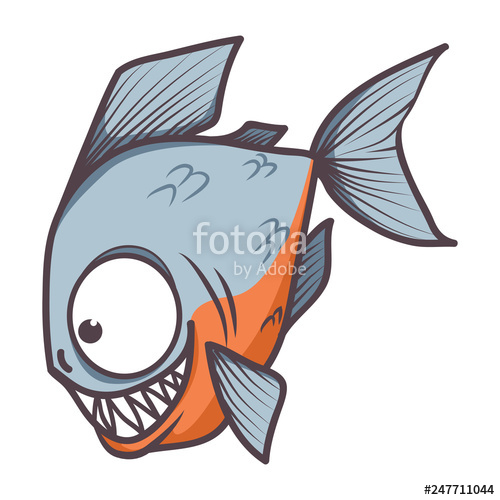 500x500 Scary Monster Piranha Fish Cartoon Stock Image And Royalty Free