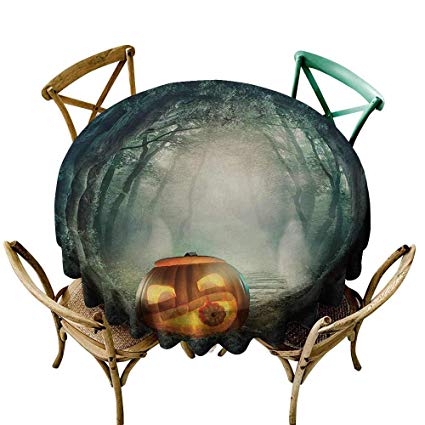 425x425 Fabric Dust Proof Table Cover Halloween Drawing