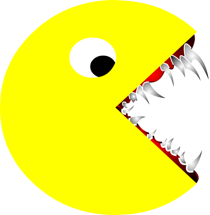 704x720 Free Photo Pac Man Cartoon Pacman Scary Sharp Teeth Drawing
