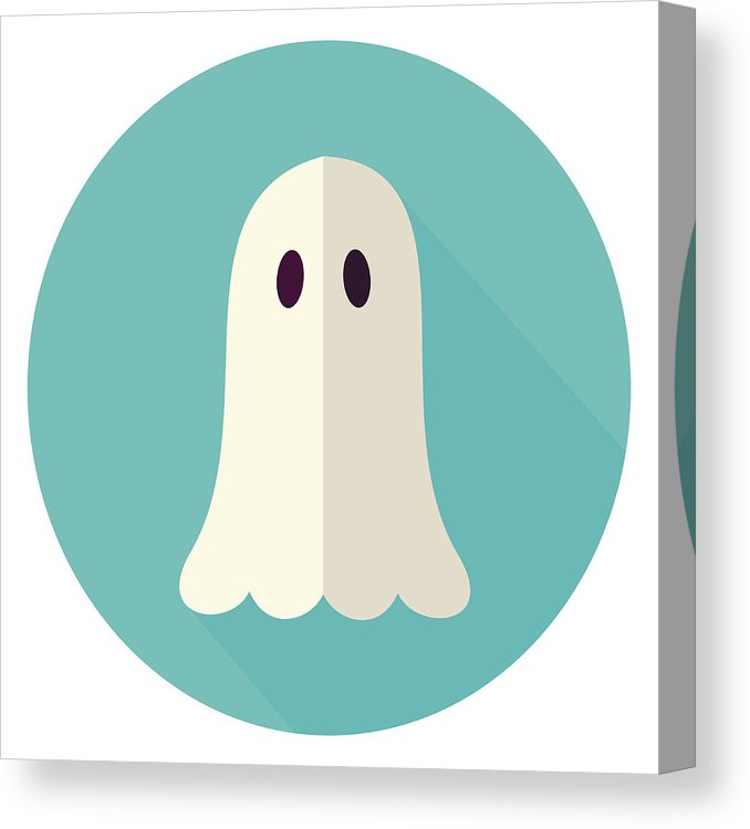 678x750 Scary Ghost Circle Icon Canvas Print Canvas Art