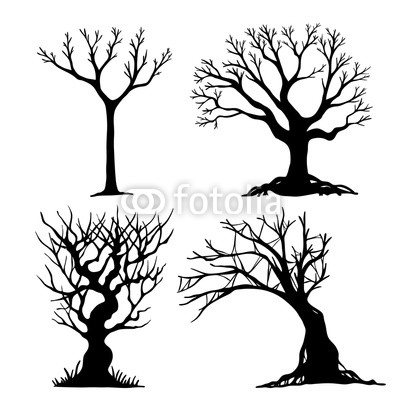 400x400 set of halloween tree dead tree from vector scary tree