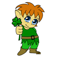 200x200 Chibi Elf Or Leprechaun, Vector Drawing