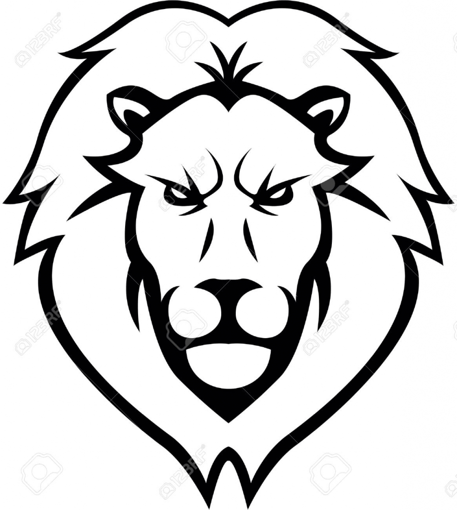 917x1024 Lion Drawing Head For Free Download