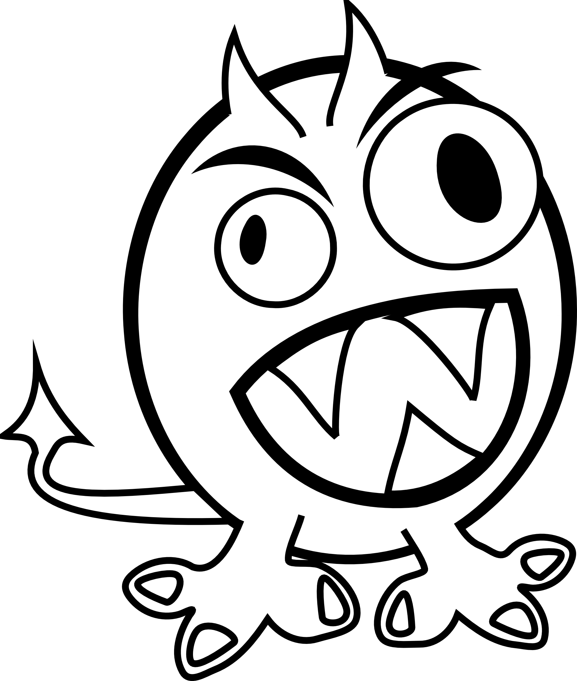 1979x2332 Scary Monster Clipart Black And White
