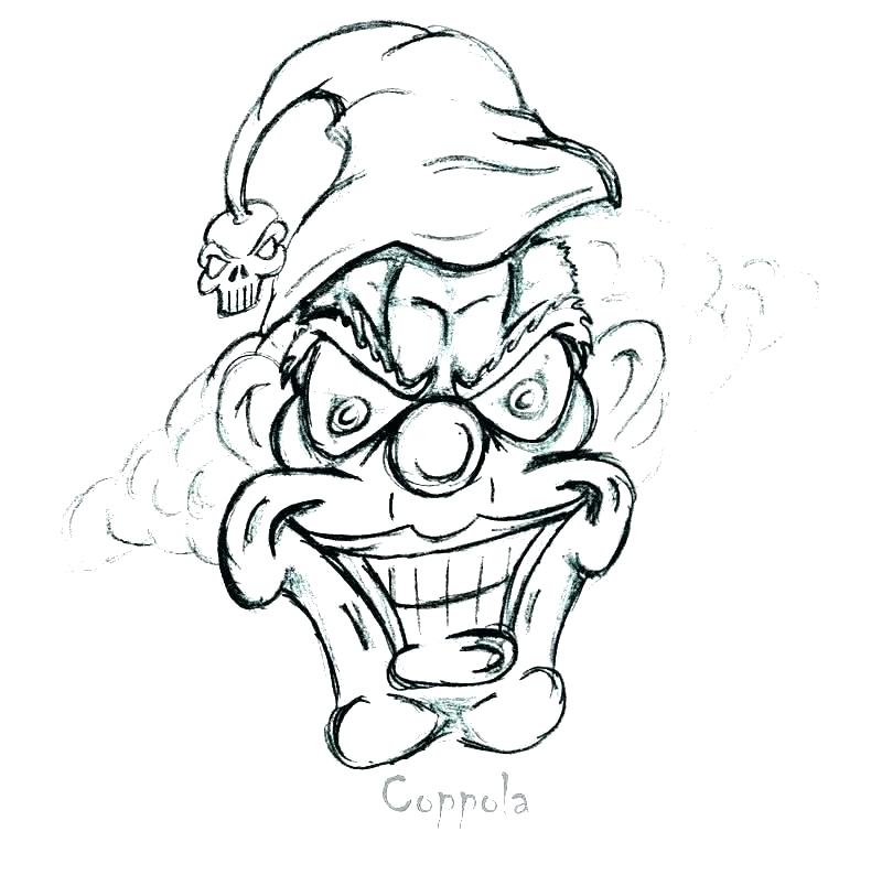 800x794 Scary Clown Sketches Drawings Of Clowns Learn How To Draw