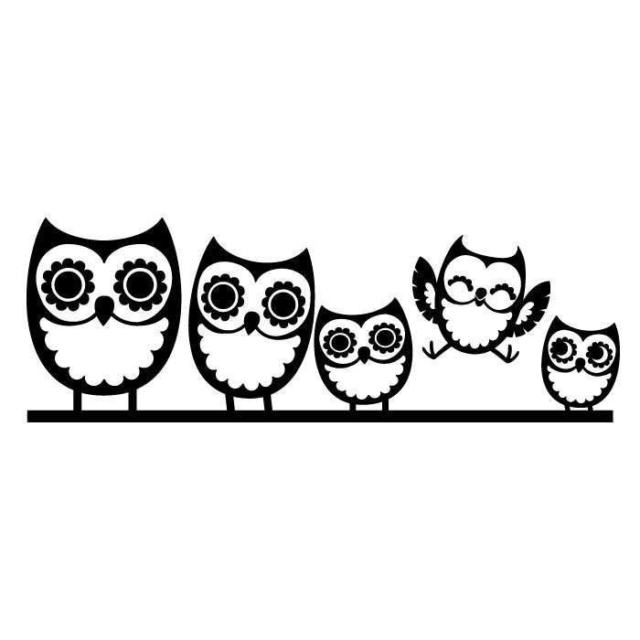 700x700 Owl Drawing Family For Free Download