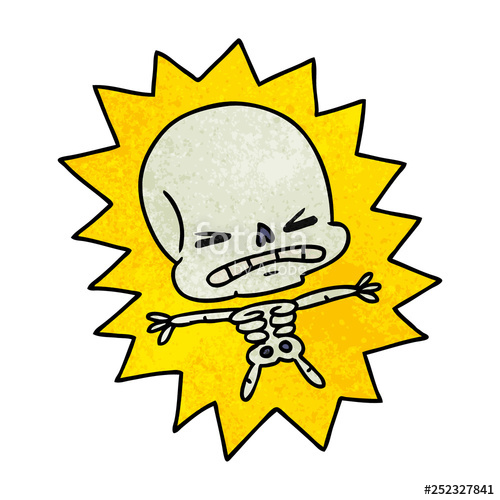 500x500 Textured Cartoon Of A Scary Skeleton Stock Image And Royalty Free