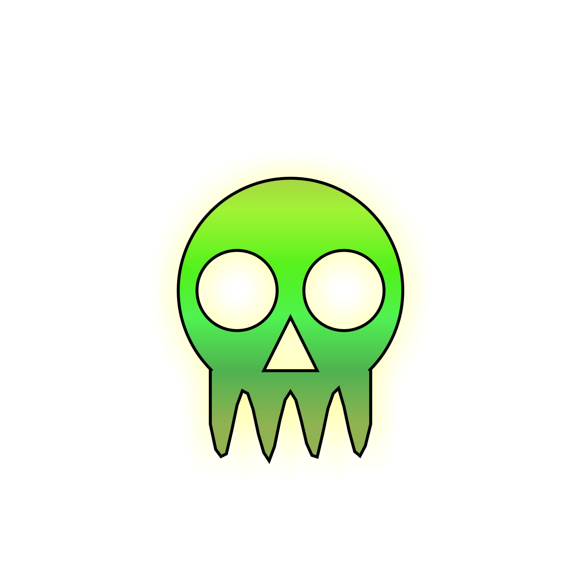 1920x1920 Skull, Drawing, Green, Gradient, Scary