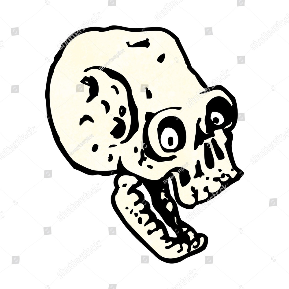 1000x1000 Cartoon Scary Skull Ez Canvas