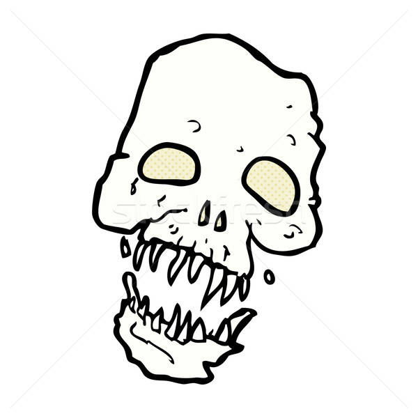 600x600 Comic Cartoon Scary Skull Vector Illustration Lineartestpilot
