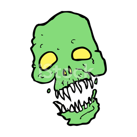 440x440 Cartoon Scary Skull Stock Vector