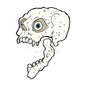 300x300 Cartoon Scary Skull Premium Clipart