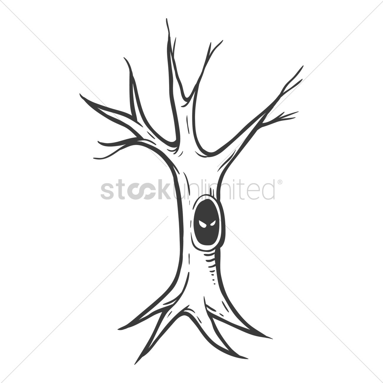 1300x1300 Scary Tree Vector Image