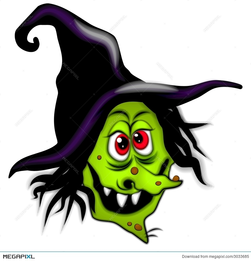800x830 Halloween Scary Cartoon Witch Illustration