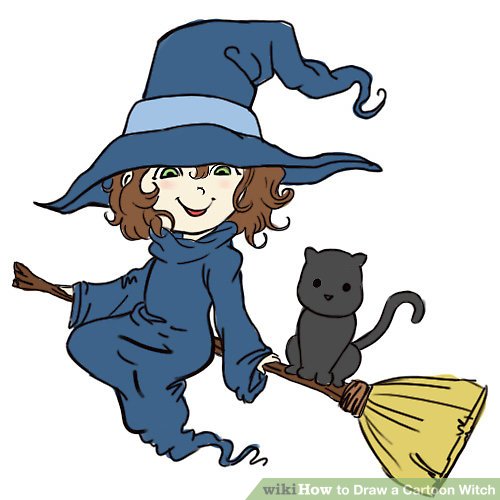 500x500 How To Draw A Cartoon Witch Steps