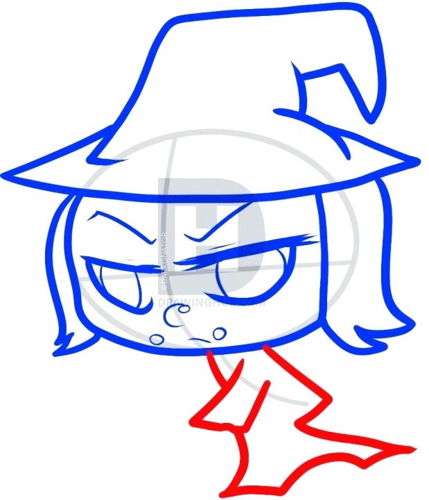 619x720 Draw A Witch Face
