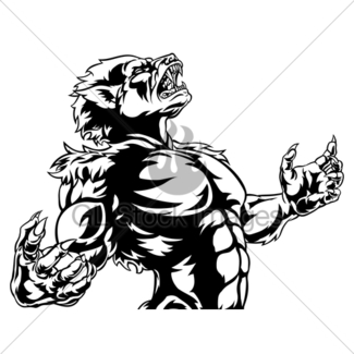 325x325 Wolf Man Werewolf Scary Horror Monster Gl Stock Images