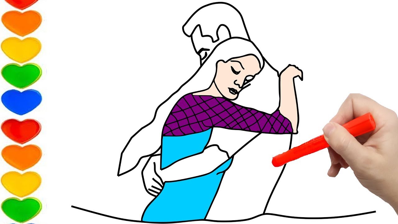 1280x720 Coloring And Drawing Couple Love Scene
