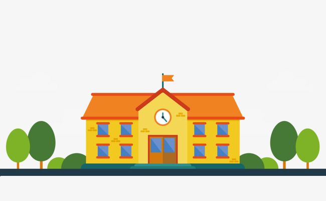 650x400 Vector Diagram,orange House,tree,scenery,school,building,green