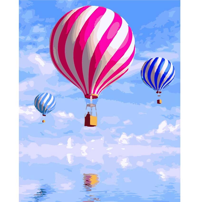850x850 Hot Air Ball Scenery Diy Painting
