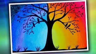 320x180 How To Draw Night Sky Mountain Scenery Drawing For Beginners