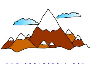 300x210 mountain drawing for kids scenery drawing of mountain, scenery
