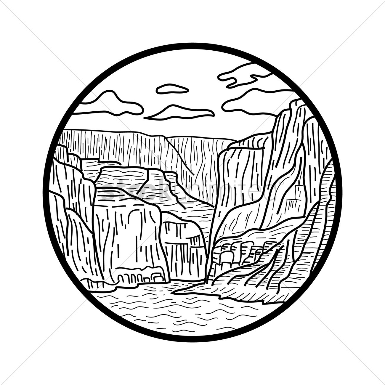 1300x1300 Canyon Scenery Vector Image