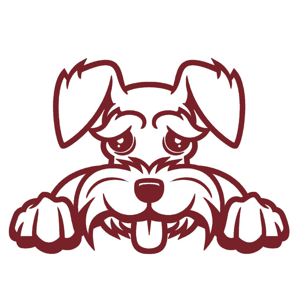 1001x1001 Schnauzer Peeking Single Color Transfer Type Decal Stickerdad