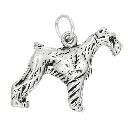 450x450 Sterling Silver Schnauzer Dog Charm