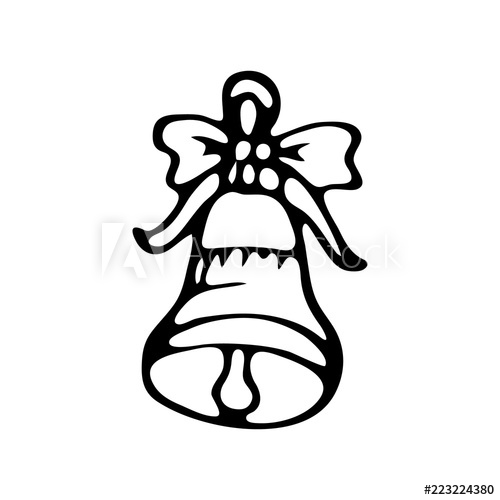 500x500 Hand Drawn Bell Doodle Sketch Back To School, Icon Decoration