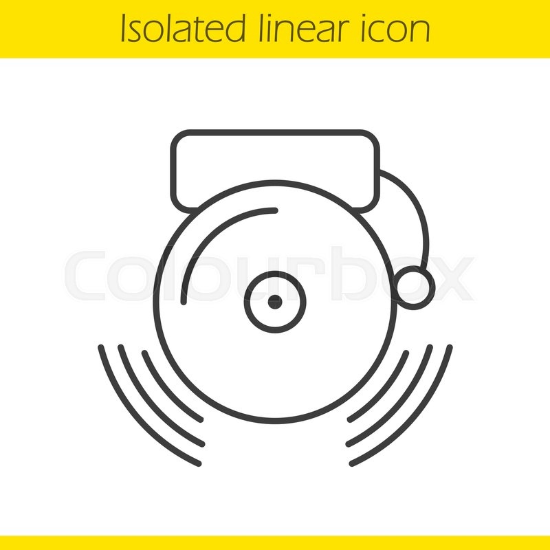 800x800 Ringing School Bell Linear Icon Thin Stock Vector Colourbox