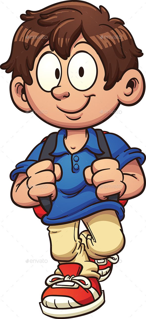 590x1284 Cartoon School Boy Walking Vector Clip Art Illustration