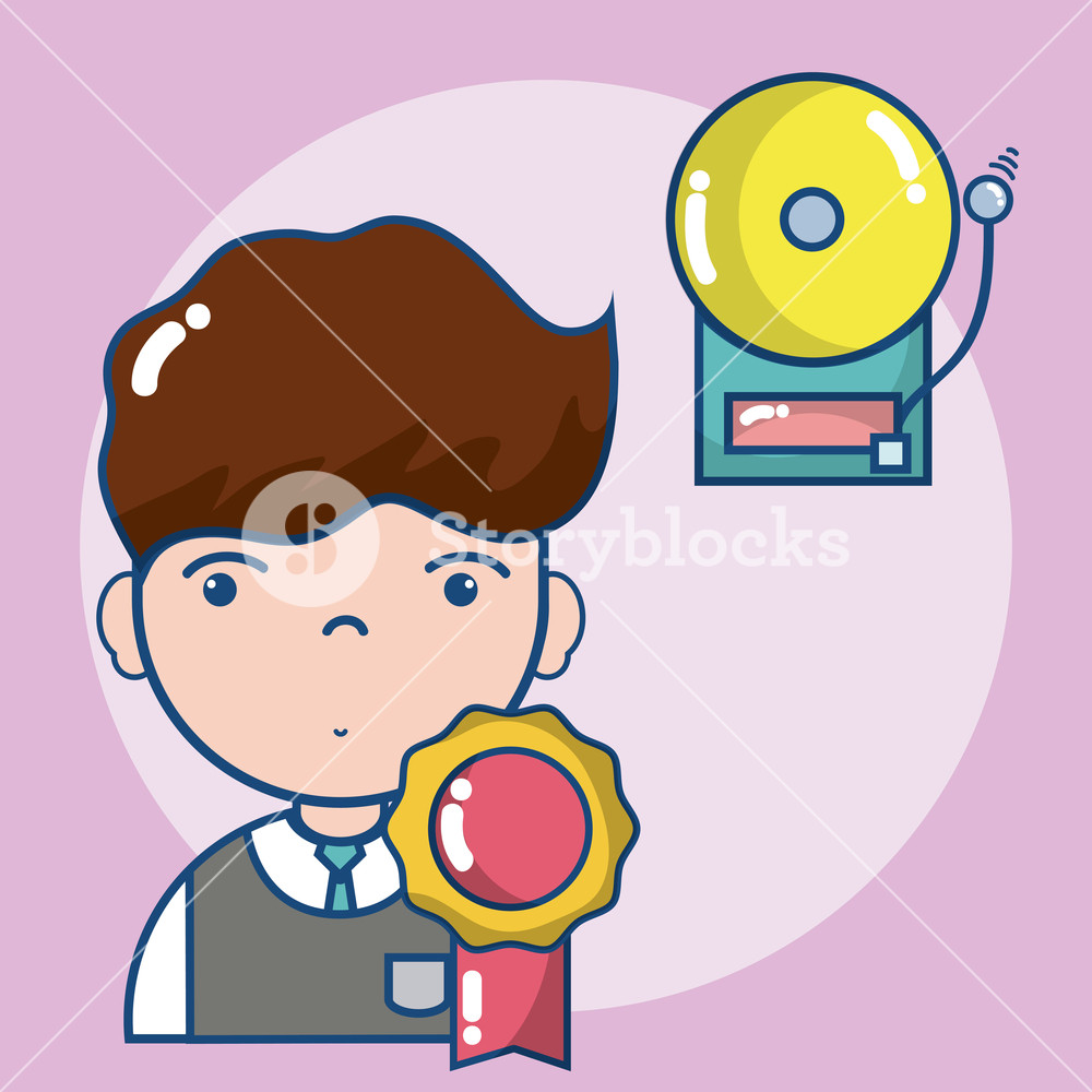 1000x1000 Cute School Boy Student Cartoon Vector Illustration Graphic Design