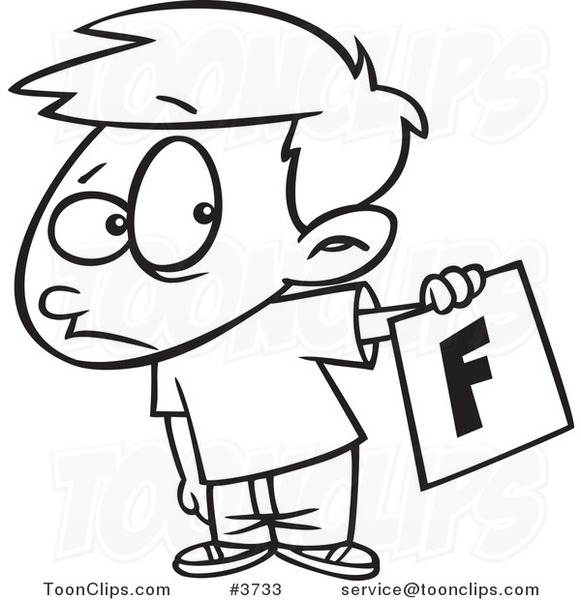 581x600 Cartoon Black And White Line Drawing Of A Nervous School Boy