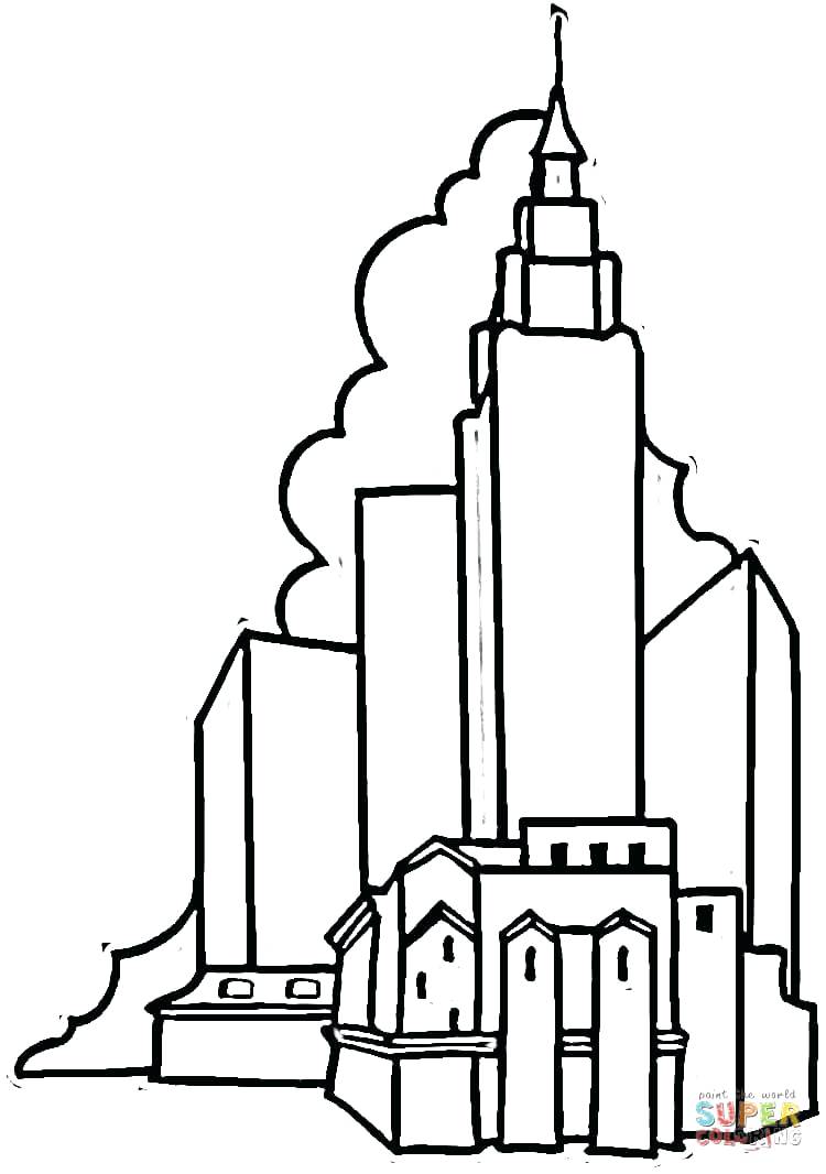 750x1066 Middle School Building Coloring Pages Church Sheets Empire State
