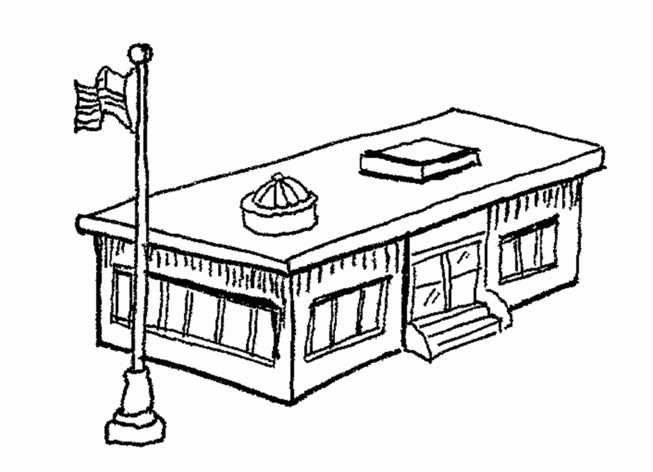940x680 School School Building Colouring Pages Building Coloring