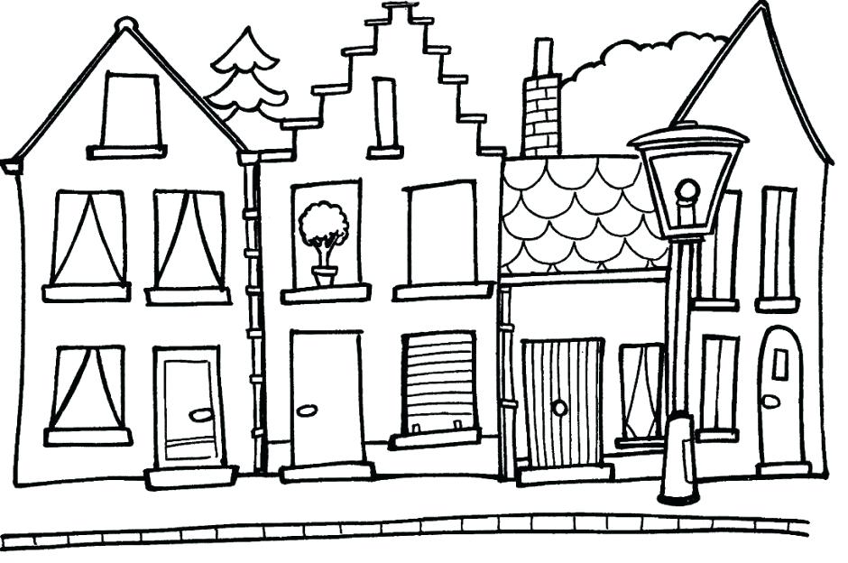 940x624 Building Coloring Pages
