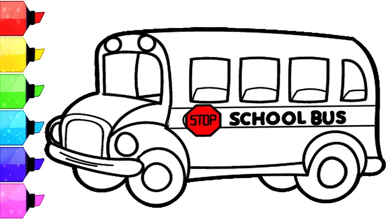 1280x720 School Bus Coloring Pages How To Draw And Color School Bus