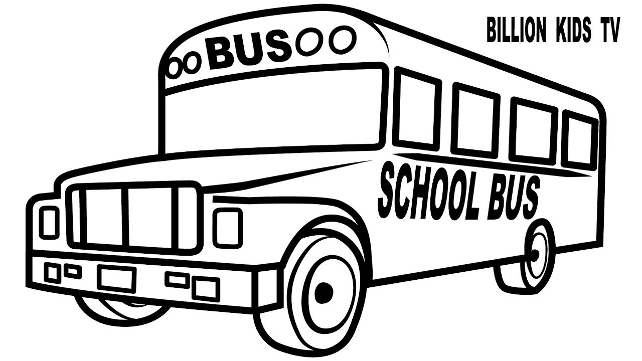 1280x720 How To Draw School Bus Coloring For Kids