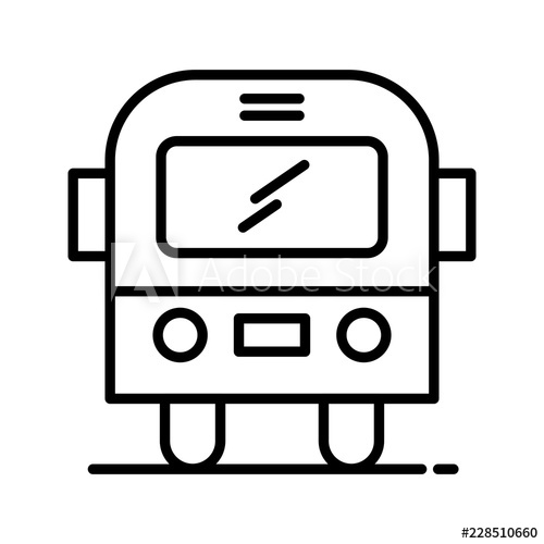 500x500 School Bus Line Black Icon