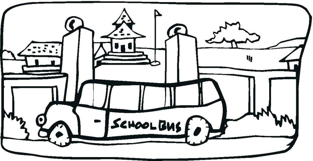 1043x537 A School Bus Full Of Happy Student On First Day Coloring