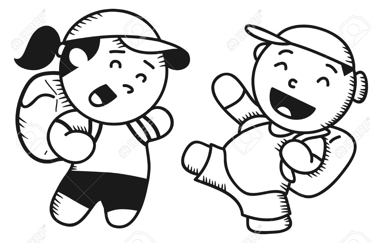 1300x828 Drawing Of Child Going To School Cute Children Going To School