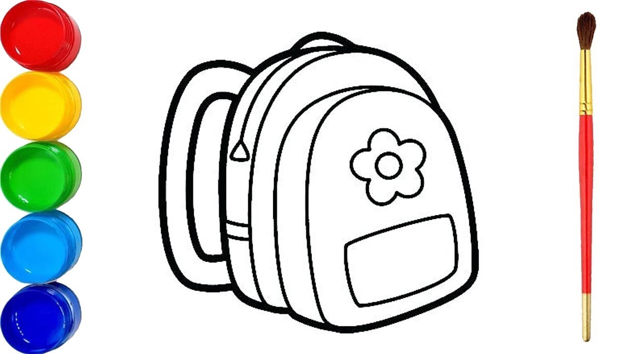 1280x720 Easy Drawing For Kids Draw And Color School Bags Learn